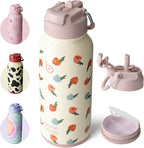 BOTTLE BOTTLE 32oz Insulated Water Bottle Stainless Steel Sport Water Bottle with Straw Dual-use Lid Design for Gym with Pill Box