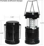 [4-Pack] LED Camping Lantern, Suitable Survival Kits for Hurricane, Emergency Light for Storm, Outages, Outdoor Portable Lanterns, Black, Collapsible Design and 30 LED Lights, APL1424