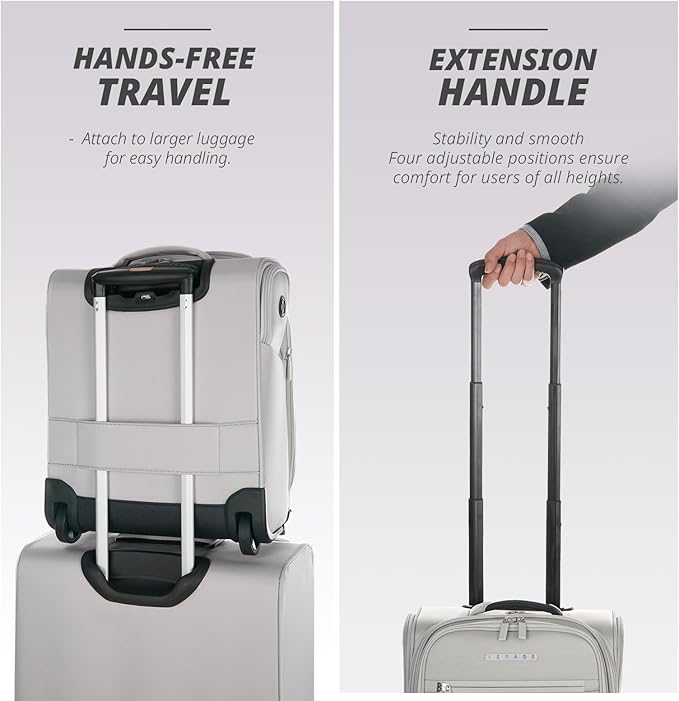 Verage Carry On Underseat Luggage with 2 Wheels & USB Port, 16 Inch Cloud Gray Wheeled Spinner Bag Carry-on Luggages for Airlines, Lightweight Suitcase Men Women, Pilots and Crew