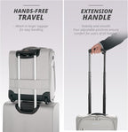 Verage Carry On Underseat Luggage with 2 Wheels & USB Port, 16 Inch Cloud Gray Wheeled Spinner Bag Carry-on Luggages for Airlines, Lightweight Suitcase Men Women, Pilots and Crew