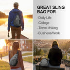 INOXTO Sling Bag, Multipurpose Crossbody Shoulder Bag for Men and Women