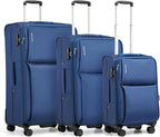Hanke 3 Piece Luggage Sets Softside Expandable Carry On Luggage Set Travel Suitcase Sets with Spinner Wheels TSA Approved Luggage(Blue, 20in/24in/28in)