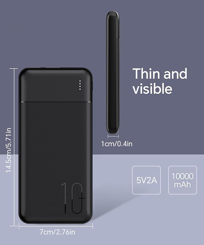 2PCS 10000mAh Heated Vest Battery Pack USB 5V, Heating Vest Portable Charger with USB/Type C Output Ports, Power Bank for Heated Jacket,Battery Pack for Heated Vest/Jacket/Hoodie/Coat