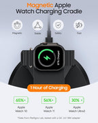 3 in 1 Magnetic Charging Station for Apple Devices, 15W Fast Wireless Charger Compatible with MagSafe Charging Stand Dock for iPhone 17 16 15 14 13 12, Watch Charger Stand for Apple Watch & Earbuds