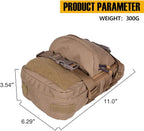 IDOGEAR Mini Tactical MOLLE Hydration Pack Water Reservoir Bag Outdoor Water Bladder Carrier Pack for Tactical Vest Backpack