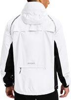 Men's Cycling Rain Jackets Waterproof Running Bike Windbreaker Lightweight Packable Hooded Jacket