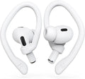 [2 Pairs] DamonLight Ear Hooks for AirPods Pro 2 & 1, AirPods 4 & 3 & 2 & 1, Airpod Ear Hook, Anti-Slip Comfortable Fit, Ergonomic Design, AirPods Accessories (Medium, White)