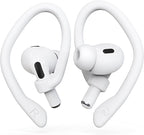 [2 Pairs] DamonLight Ear Hooks for AirPods Pro 2 & 1, AirPods 4 & 3 & 2 & 1, Airpod Ear Hook, Anti-Slip Comfortable Fit, Ergonomic Design, AirPods Accessories (Medium, White)