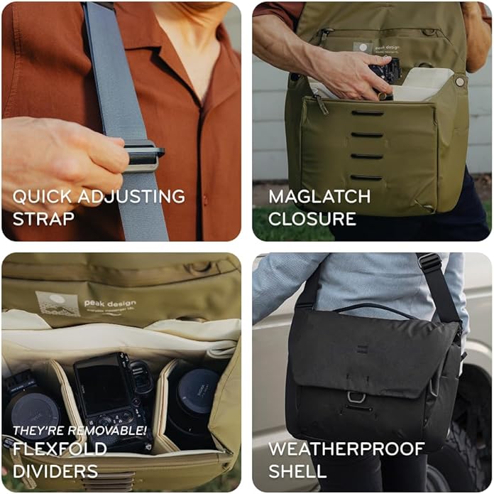 Peak Design Everyday Messenger V3 13L, Weatherproof Camera and Work Bag, Expandable, MagLatch Closure, Fits 13" Laptop