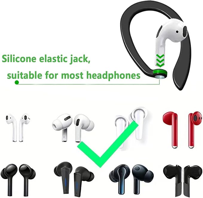 Magnetic Anti-Lost Straps Compatible with AirPods 1st to 4th Generation and AirPods Pro 1st to 4th Generation, with 2 Additional Pairs of Ear Hooks (Black Purple)