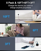 USB A to Lightning Cord, 2Pack/3Ft Nylon Braided iPhone Charger Cable, Apple Approved Fast Charging Power Wire for iPhone 14, 14 Pro Max, 13 Pro Max, 13Pro, 13, 13 Mini, 12 11 10 XR XS X 8 Plus 7 6 6s