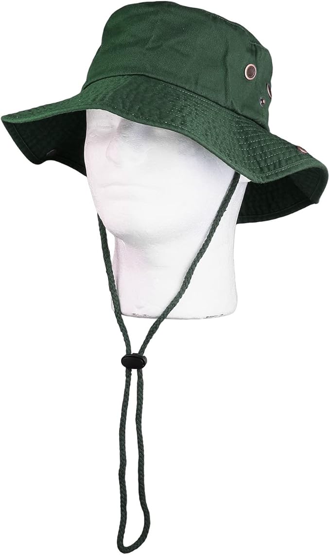 Wide Brim Hiking Fishing Safari Boonie Bucket Hats 100% Cotton UV Sun Protection for Men Women Outdoor Activities