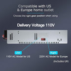 20A 250W 12V DC Power Supply, Universal Regulated Switching AC 110V/220V to DC Converter (SMPS) Transformer Driver Adapter for LED Strip Lights, CCTV Camera System, 3D Printer, Radio, Computer Project