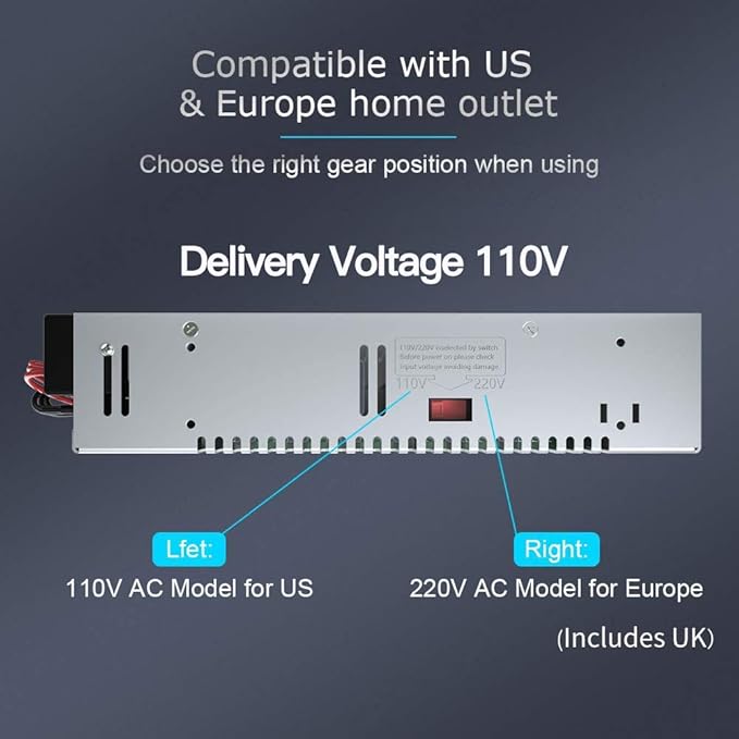 10A 120W 12V DC Power Supply, Universal Regulated Switching AC 110V/220V to DC Converter (SMPS) Transformer Driver Adapter for LED Strip Lights, CCTV Camera System, 3D Printer, Radio, Computer Project