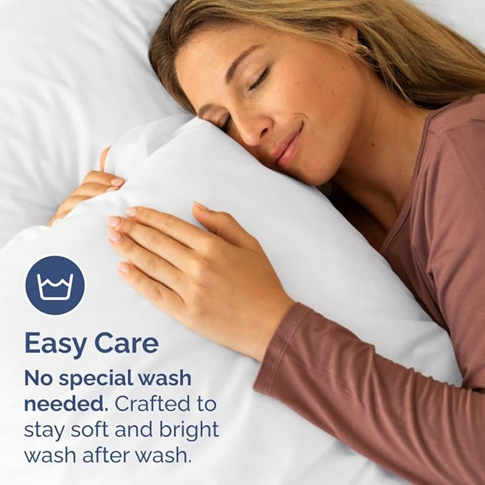 King Standard Pillow Cases Set of 2 - Soft Hotel Quality Pillowcase Covers - Comfy Bedding for Women, Men, Kids & Teens - Machine Washable Pillow Protectors - 2 Piece Set - King Standard Size White