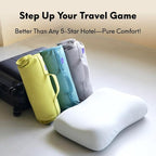 Cushion Lab Travel Deep Sleep Pillow – Compact Memory Foam Neck Pillow for Sleeping, Portable Pillow for Hotels, Camping, Side & Back Sleepers, On-The-Go – Wellness Green