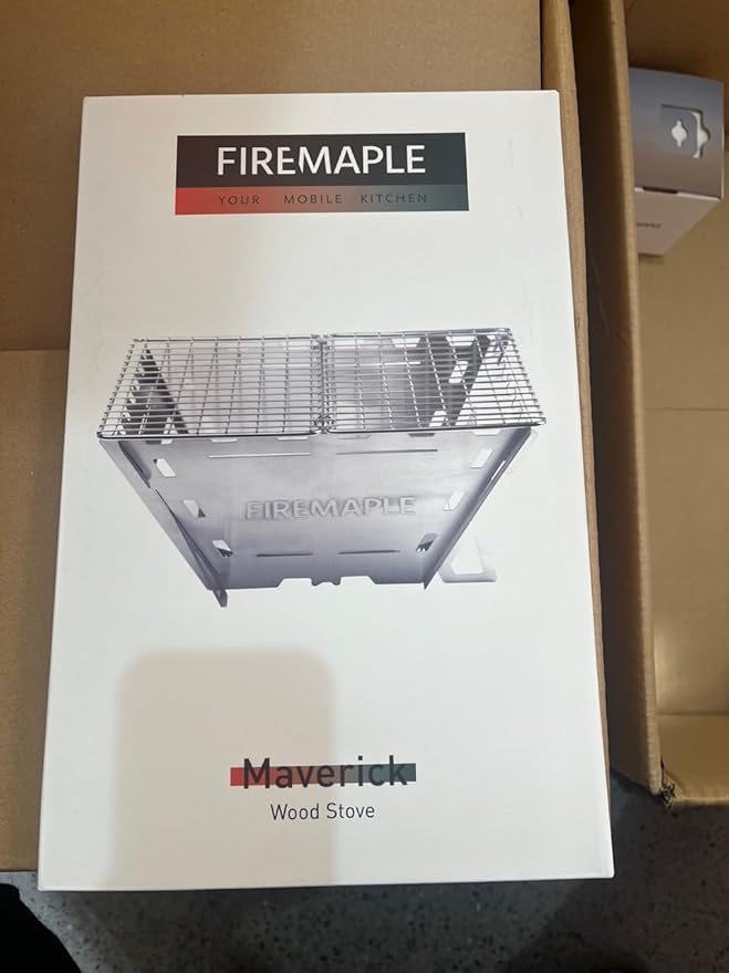 Fire Maple Maverick Wood Stove | Portable Durable Stainless Steel Campfire Stove with Grill | Ideal for Camping Backpacking Hiking Trips (Square Version)