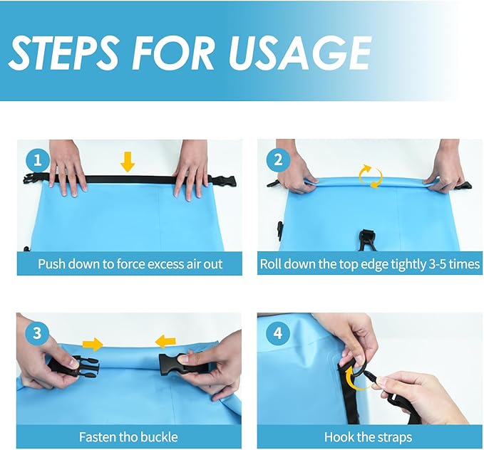 20L/30L Dry Bag Large Waterproof Bag Roll-Top Heavy Duty Fishing Duffel Bag with Durable Straps for Kayaking Paddle boarding Boating Rafting Fishing