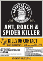 Grandpa Gus's Natural Ant Roach Spider Killer Spray, Fast-Acting Plant-Based Insect Control, Safe for Kids Pets, Indoor Outdoor Use, Non-Greasy, Fresh Scent, 16 fl oz