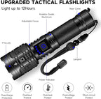 Rechargeable Flashlights High Lumens, Powerful Tactical Flashlights, 5 Modes LED Flashlight Adjustable, Brightest Flashlight Waterproof, Handheld Flash Light for Emergencies, Home, Camping, Hiking