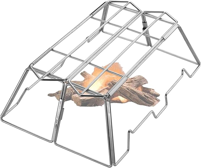 CAMPINGMOON Collapsable Cooking Stand Trivat Stainless Steel for Campfire Open Fire Camping Outdoor MT-3-ST