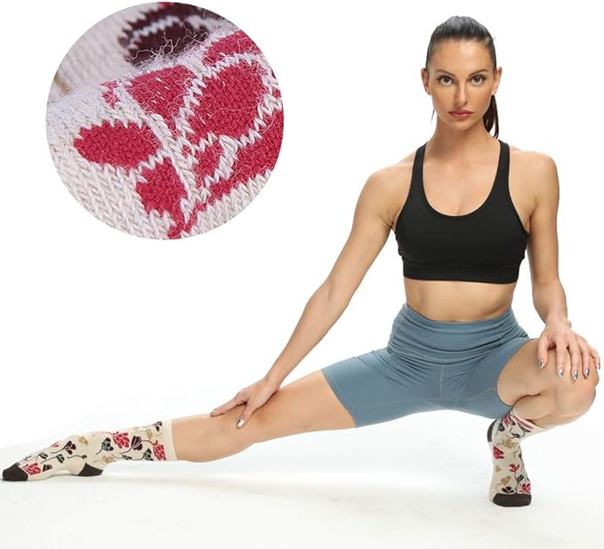 EnerWear 4 Pack Women's Merino Wool Outdoor Hiking Trail Crew Sock