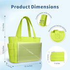 TOPDesign Puffer Tote Bag for Women, Lightweight Puffy Handbag with Compartments, Quilted Shoulder Bag for Work, Travel, Gym