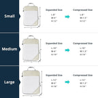 Compression Packing Cubes for Travel, Lightweight Travel Essentials, Packing Cubes Compression for Space-saving, 9 pcs, Beige