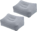 PATIKIL Travel Foot Rest Pillow, 2 Pack Inflatable Foot Rest Cushion Car Seat Footrest Leg Rest Pillow for Airplane Travel Office Home, Gray