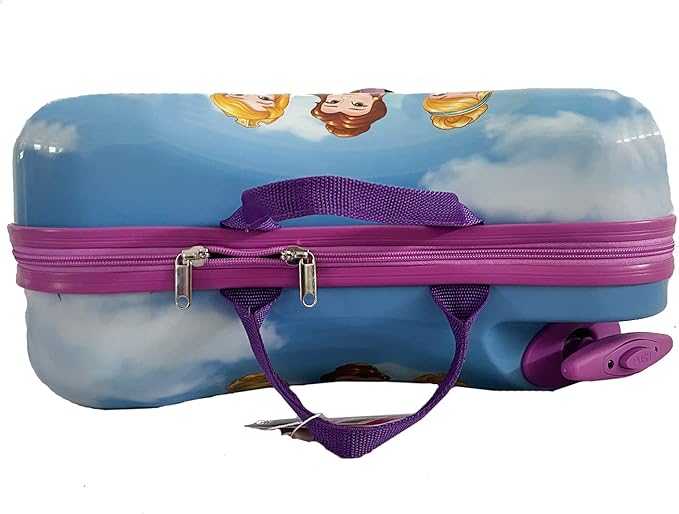 Fast Forward Disney Princess Ride on Suitcase for Kids, 18'' Toddler Carry-On Luggage With Wheels, Cute Lightweight Kids Travel Suitcase Trolley
