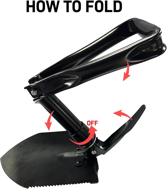 Mini Folding Camping Shovel, Lightweight Portable Small Tactical Survival Shovel, High Carbon Steel Military Shovel Entrenching Tool for Outdoor, Hiking, Digging, Backpacking, Car Emergency, Off Road