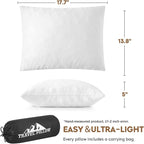 Small Shredded Memory Foam Pillow, Camping Pillow Travel Pillow - Compressible Medium Firm, Breathable Cover, Ideal Backpacking Hiking, Airplane and Car (Off-White, M)