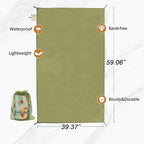 Picnic Blanket Waterproof – Packable Sand Proof Beach Blanket (0.42lb/0.66lb), Compact & Foldable, Fits in Pocket with Integrated Stakes, Ideal for Camping, Hiking, Travel, Concert, Festival