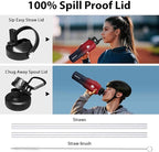 SENDESTAR 32oz Water Bottle Wide Mouth Stainless Steel Vacuum Insulated Double Wall with 2 Straw Lids Fit in Any Car Cup Holder