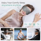 Sleep Mask, Premium Eye Mask for Sleeping, Completely Blackout, Superior Soft Comfort, Upgraded 3D Ergonomic Designed Sleeping Mask for Home, Office, Travel, Meditation, Yoga, Grey