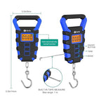 50Kg Hanging Scale with Ruler Digital Portable Fish Hook Electronic Weighting Luggage Scale LED Display Balance(WB)