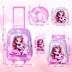 Kids Suitcase with Wheels for Girls and Boys, Rolling Carry on Luggage for Toddler Children