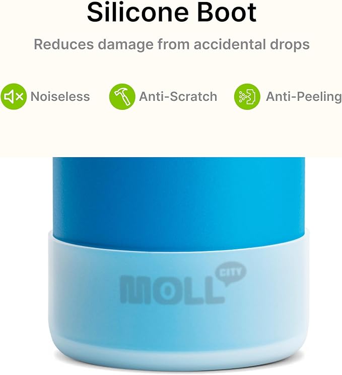 22 oz Water Bottle-Stainless Steel Vacuum Insulated Sports Water Bottle with Leak Proof Spout Lid-Reusable Metal Wide Mouth Water Flask for Travel (Sky Blue)