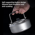 Camping Kettle Titanium Camp Tea Coffee Pot Portable Lightweight Tea Kettle Teapot Fast Heating Campfire Kettle for Stove Top, Boiling Water, Outdoor, Hiking, Camping, Picnic, Traveling