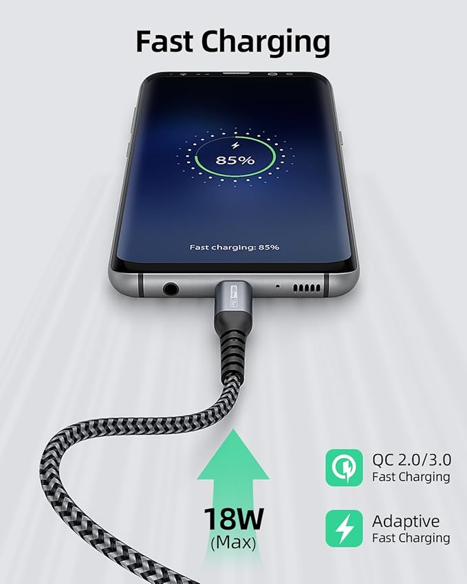 SUNGUY Long USB C Cable 15FT, 3A USB to USB Type C Cable Fast Charging USB 2.0 Nylon Braided Cord for iPhone16/15 Pro Max Plus, Samsung Galaxy S23/S22/S21, Google, Camera, USB C Devices