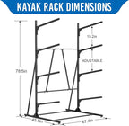 Kayak Rack for Outdoor Storage, Kayak Storage Rack, Adjustable Freestanding Kayak Rack Stand Holder for Paddleboard Surfboard for Indoor, Outdoor