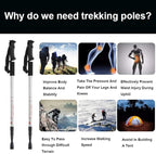 Aihoye Hiking Trekking Poles, 2 Pack Collapsible, Lightweight, Anti Shock, Walking Sticks, Adjustable Hiking Pole for Men and Women