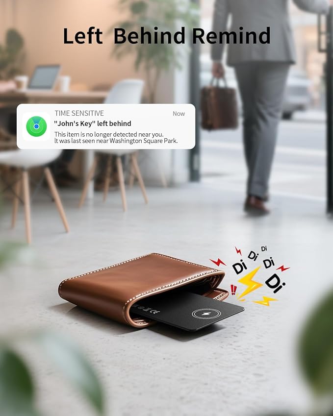 Air Tracker Tag Bluetooth Tracker for Apple Find My, Air Tracker Tag Key Finder Rechargeable (iOS Only) Smart Wallet Tracker Card, Worldwide Tracking for Bags, Passport