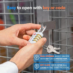 Forge Dual-Opening: Key or Combination Access Lock, TSA Approved Locks for Luggage, Pelican case, Travel, Gym, School, Stainless Steel Shackle. (Multi Color, 4 Pk)