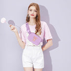 Gitus Initial Belt Bag Fanny Pack Crossbody Bag for Girls Birthday Gifts Age 8-10 Teen Girl Gifts Trend Stuff Personalized Letter Gifts for Daughter Sister (Lavender-T)
