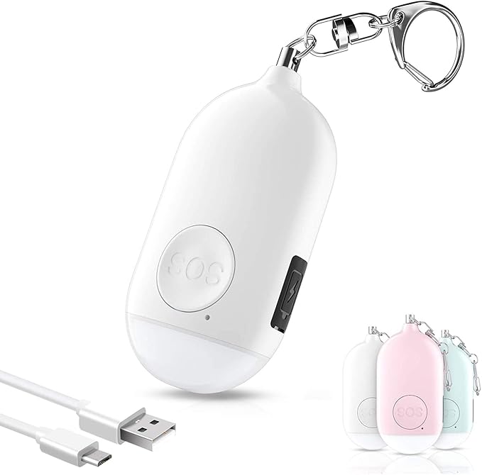 Safesound Personal Alarm Siren Song 1-Pack - 130dB Self Defense Alarm Keychain with Emergency LED Flashlight - Security Personal Protection Devices for Women Girls Kids and Elderly