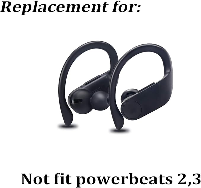 Replacement Eartips Silicone Earbuds Buds Set for Powerbeats Pro Beats Wireless Earphone Headphones,4 Pair (Black)