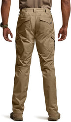 CQR Men's Flex Ripstop Tactical Pants, Water Resistant Stretch Cargo Pants, Lightweight EDC Hiking Work Pants