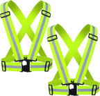 Reflective Strap Safety Vest Gear - 2-10 Pack Adjustable High Visible Reflective Running Gear for Women Men Night