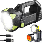 LED Handheld Lantern Searchlights, 15000LM 8 Modes Rechargeable LED Flashlights Spotlight, Outdoors Camping Hunting Lamp Portable Work Light Tail Lights for Indoor Outdoor Emergency